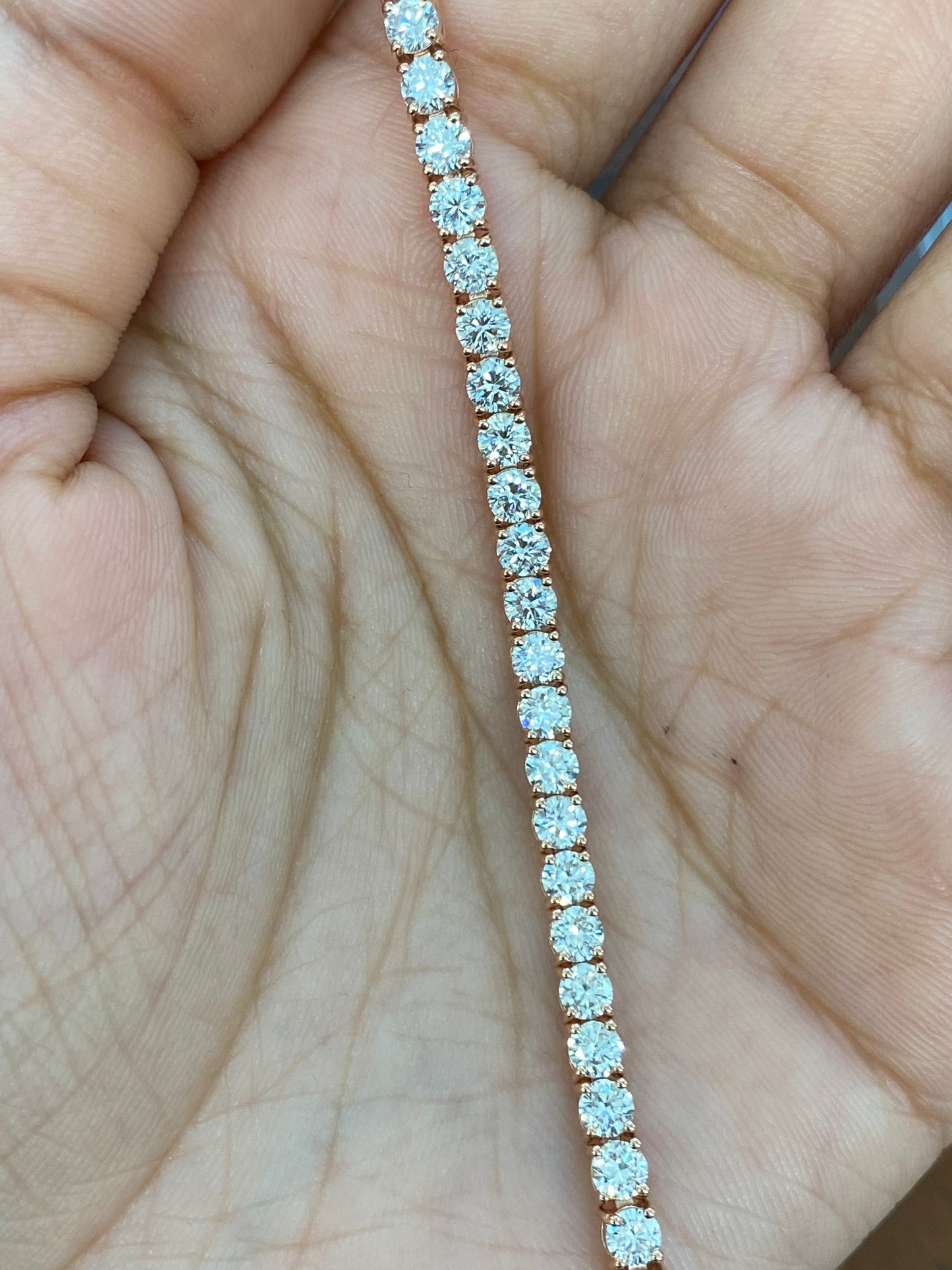 6.22 CT Lab 6.75 Inches Rose Tennis Bracelet