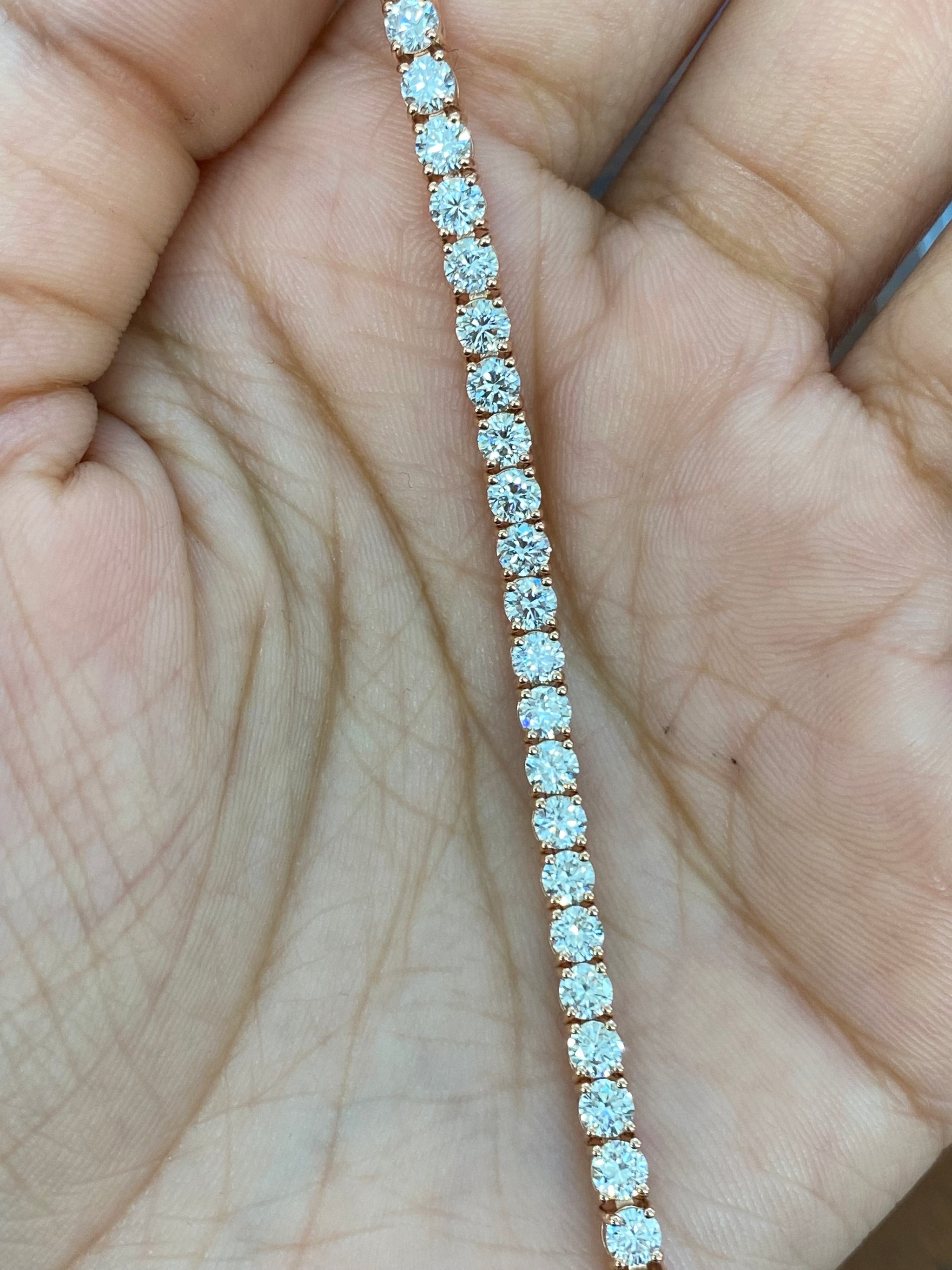 6.22 CT Lab 6.75 Inches Rose Tennis Bracelet