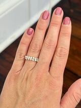 White gold pear shape lab diamond band