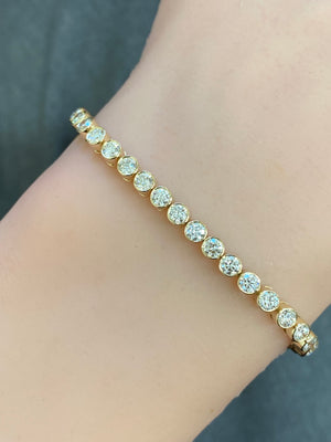 4.04CT LAB 6.5 INCHES YELLOW BEZEL TENNIS BRACELET