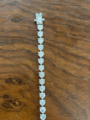 5.93 CT LAB 3 PRONGS 7.25 INCHES TENNIS BRACELET