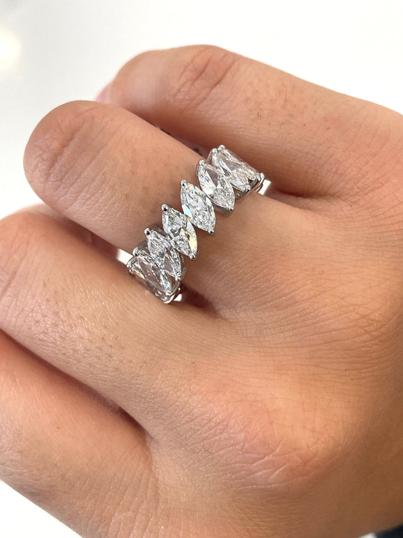 Lab 6.89ct Marquise Eternity Band