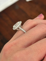 White gold pear shape and round lab diamond ring