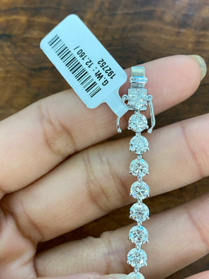 12.53 CT Lab 7 Inches 3 Prongs Tennis Bracelet