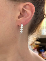 21.6mm white gold 4.18ct lab diamond hoop earrings