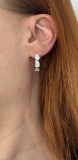 White gold 3.87ct pear shaped lab diamond hoops