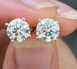 2.08 CT LAB Yellow Gold Studs