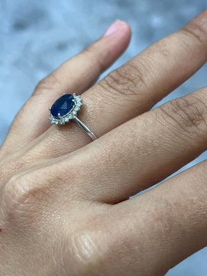 14k 0.27 ctw Diamond with  1.45 ct Gemstone Ring