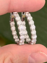 22.2mm white gold 3.08ct lab diamond inside out hoops