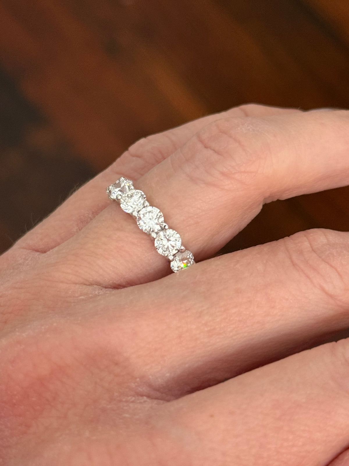 IGI certified size 6.25 white gold 5.18ct lab diamond eternity band