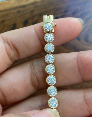 7.60 CT LAB 6.5 INCHES YELLOW BEZEL TENNIS BRACELET