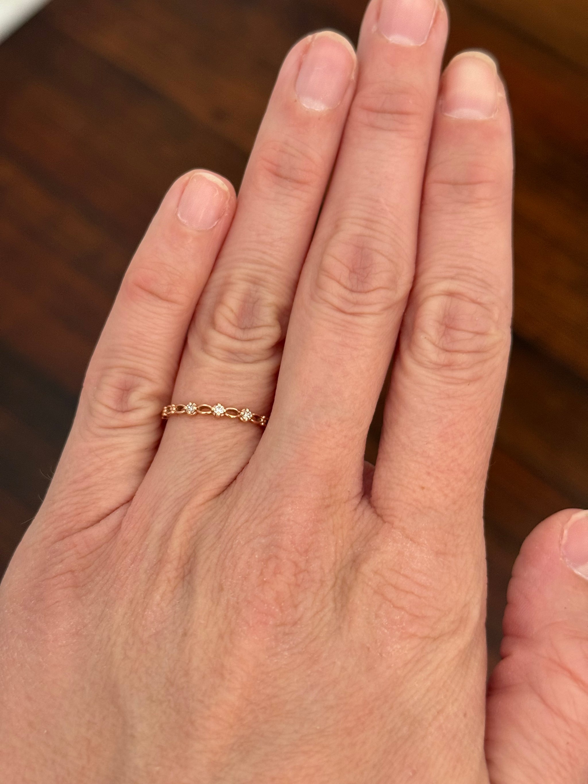 Rose gold natural diamond band
