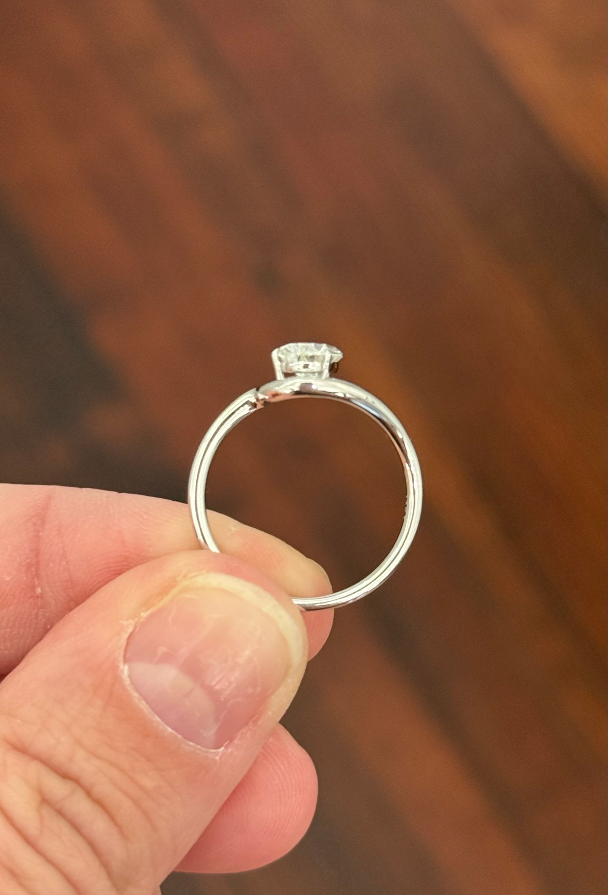 White gold 1.01ct pear shape lab diamond ring