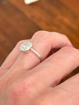 White gold IGI certified 3ct cushion lab diamond ring