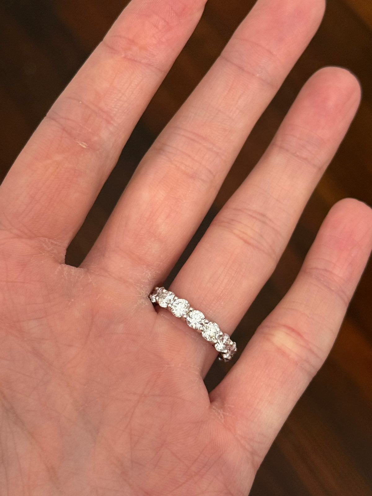IGI certified white gold 4.13ct lab diamond eternity band