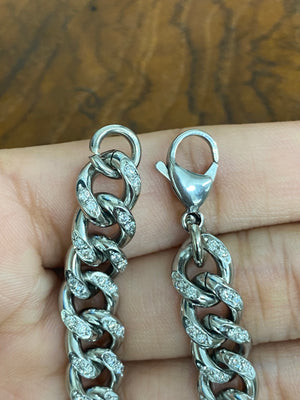 1.85 CT 8 INCHES STAINLESS STEEL CUBIN CHAIN