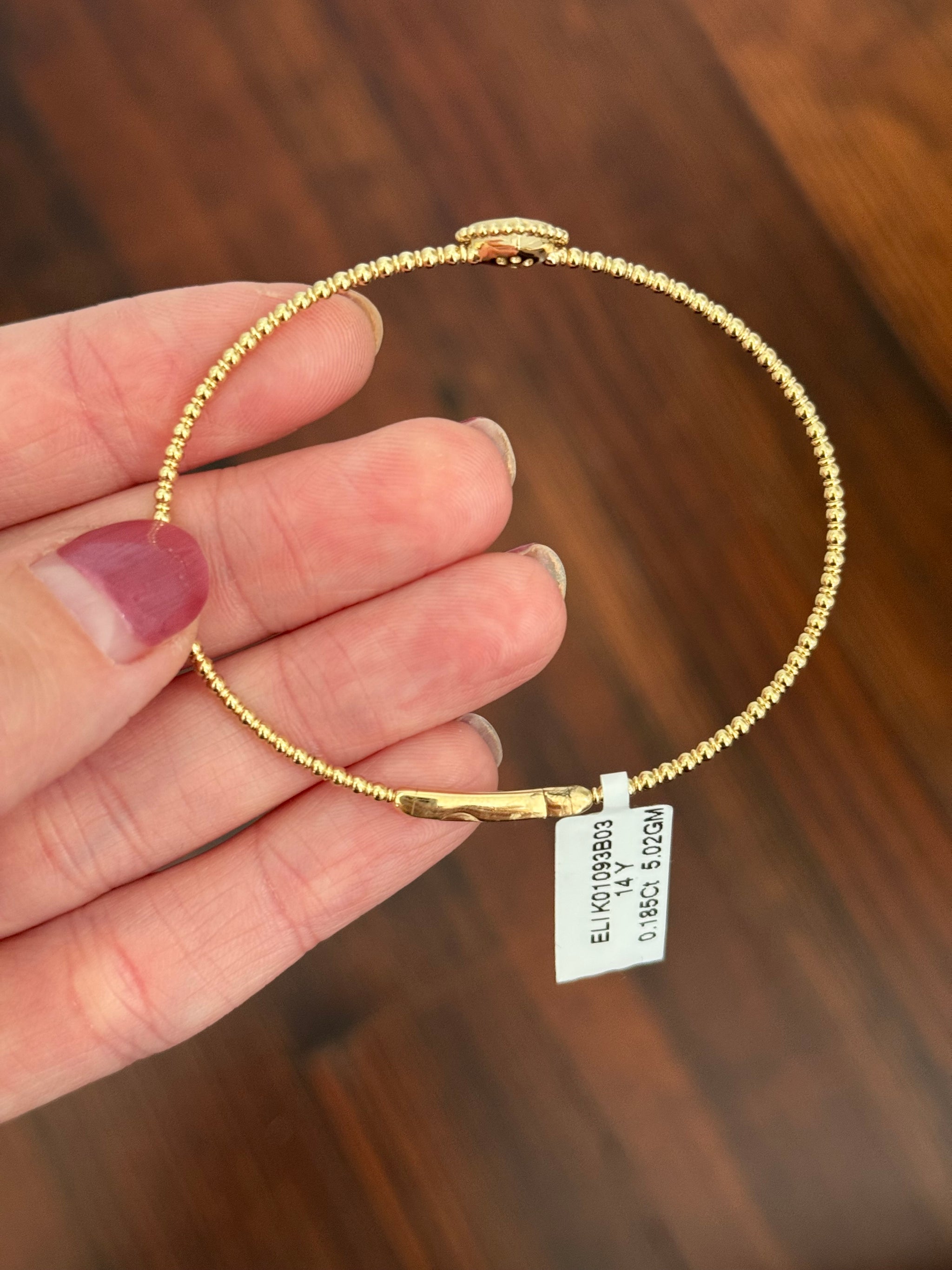 Natural diamond heart flex bracelet