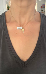 Natural diamond key pendants available in yellow or rose gold
