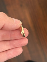 Yellow gold bezel set 1.78ct step cut pear lab diamond pendant