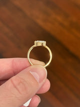 Yellow gold 2.16ct pear shaped lab diamond ring