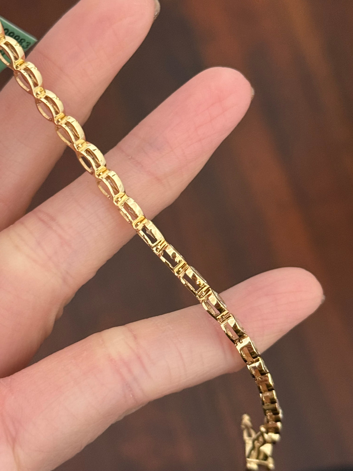 Yellow gold bezel set 3.88ct marquise and pear shape natural diamond bracelet