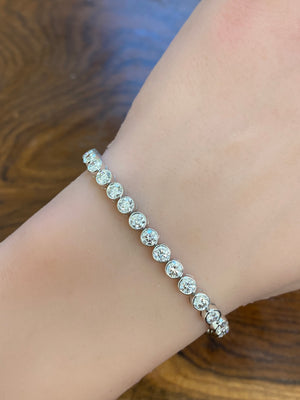 6.45 CT LAB 7 INCHES BEZEL TENNIS BRACELET