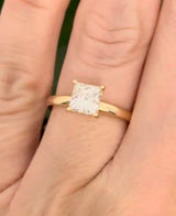 IGI certified princess cut lab diamond ring. Center stone is 1.15cts