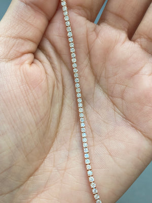 2.24 CT Lab 7 Inches Rose Tennis Bracelet