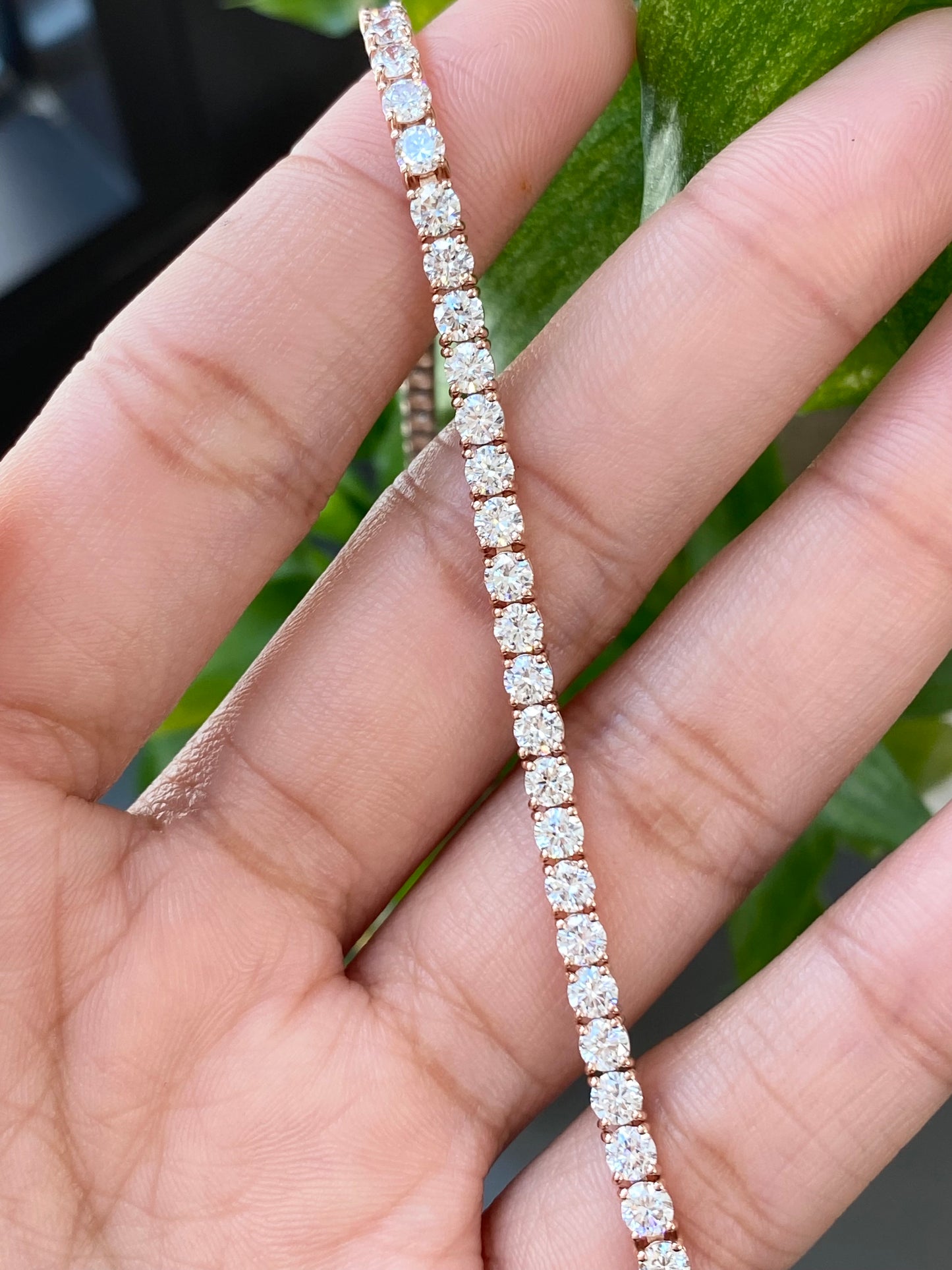 6.22 CT Lab 6.75 Inches Rose Tennis Bracelet