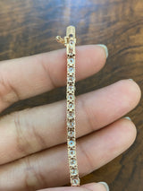 6.85 CT Lab 7 Inches Rose Tennis Bracelet