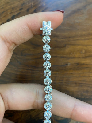 10.91 CT LAB 7 INCHES BEZEL TENNIS BRACELET