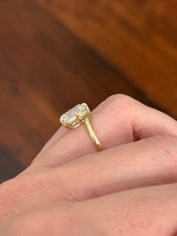 Yellow gold IGI certified 3.03ct emerald cut lab diamond ring