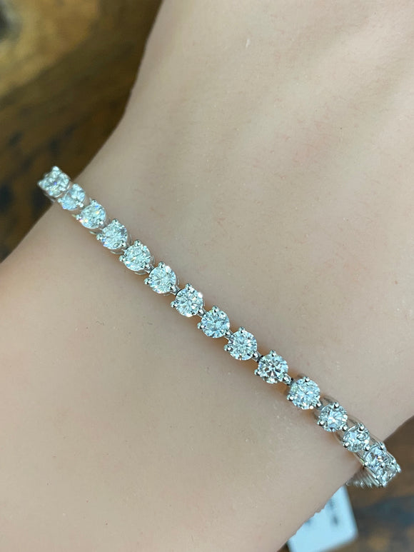 5.34 CT Lab 6.75 inches 3 Prongs Tennis Bracelet