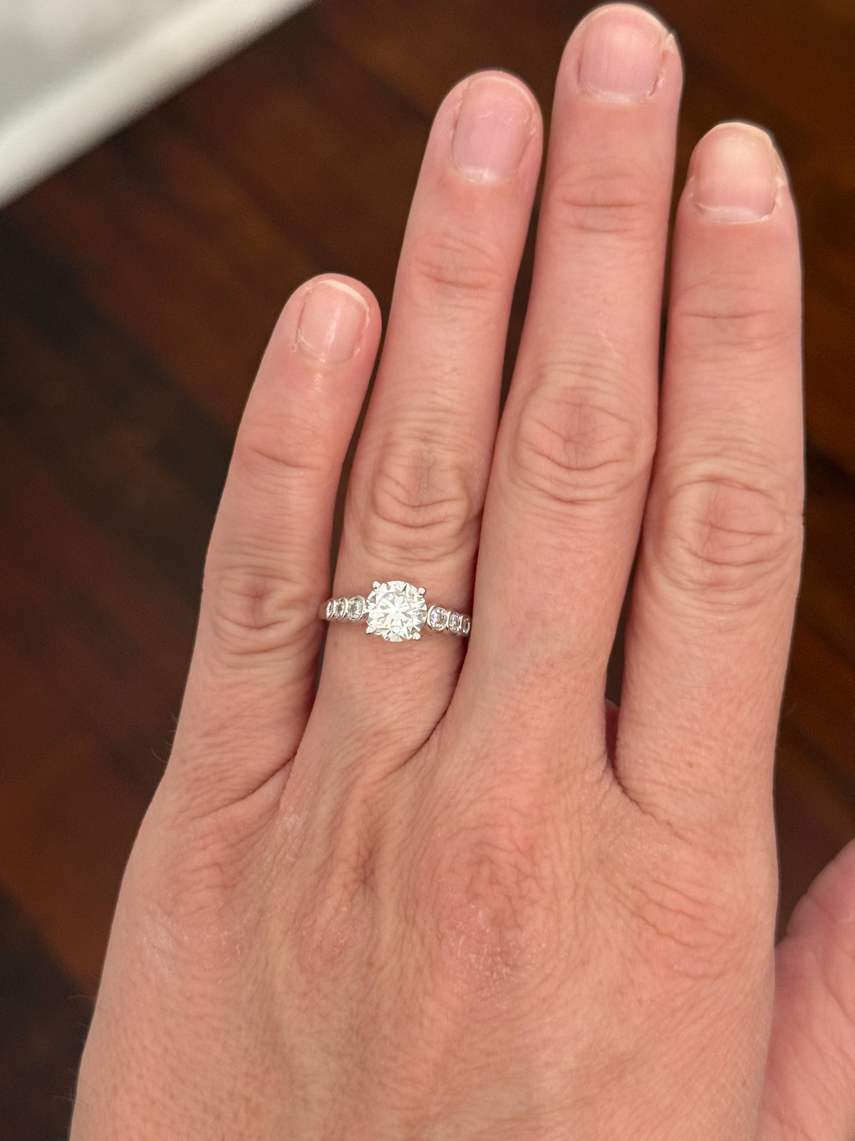 White gold lab diamond ring
