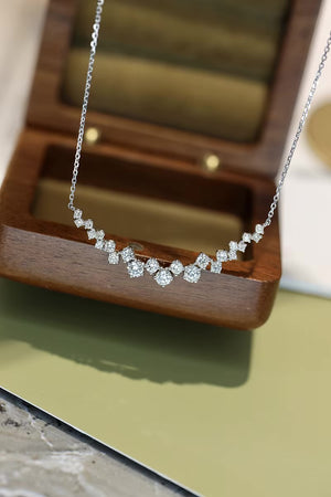 18K White Gold Real Natural Diamond Pendant Necklace for Women