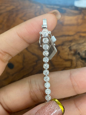 3.88 CT Lab 6.5 inches Bezel Tennis Bracelet