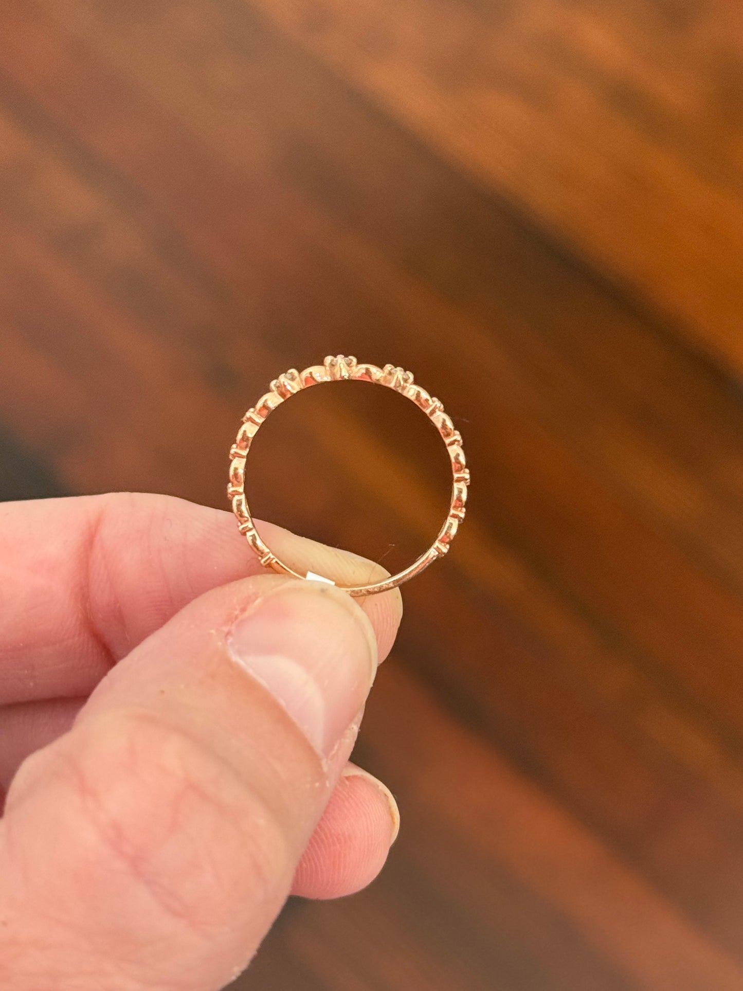 Rose gold natural diamond band