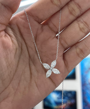 *Premade* 1.55 cttw Lab Flower Pendant