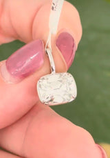 White gold east west set 3.09ct old mine cut lab diamond pendant