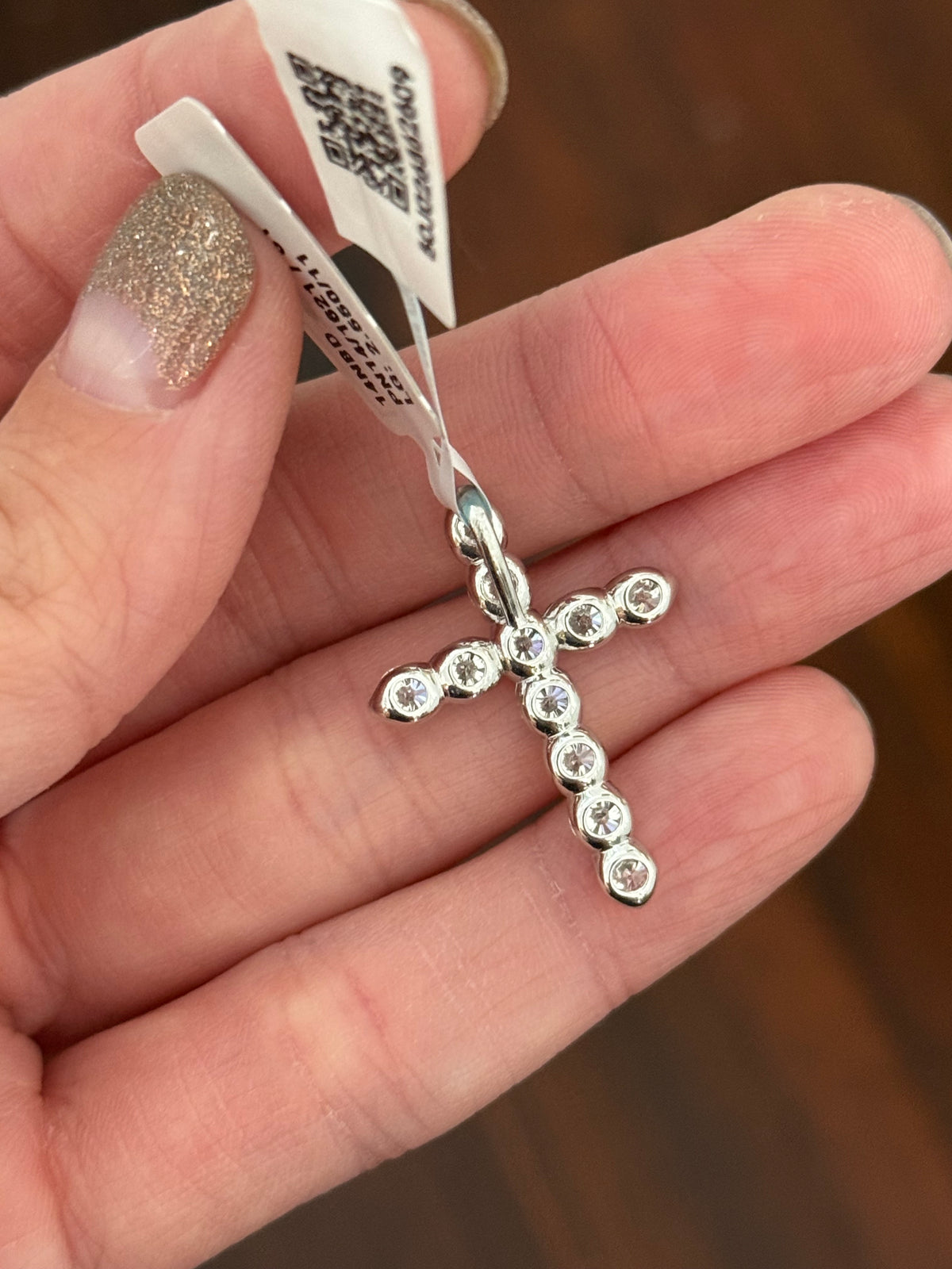 IGI certified white gold 2.55ct lab diamond cross pendant