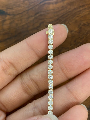 4.91 CT Lab 7 Inches Yellow Tennis Bracelet