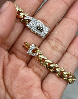 0.50 cttw 7 inches 14k Gold Cuban Link Bracelet