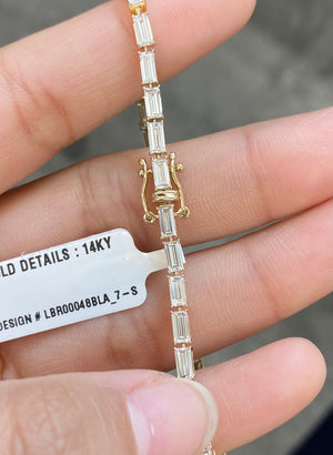 5.15 CT Lab 7 inches Yellow Emerald Bracelet