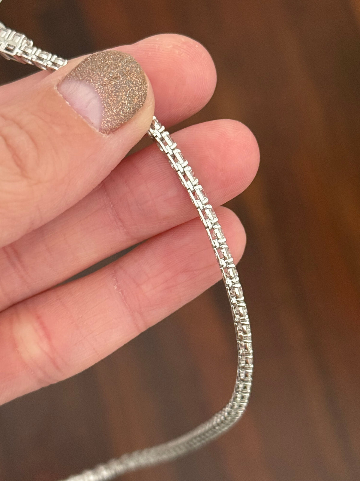 16.5” 4 prong white gold 15.52ct lab diamond tennis necklace