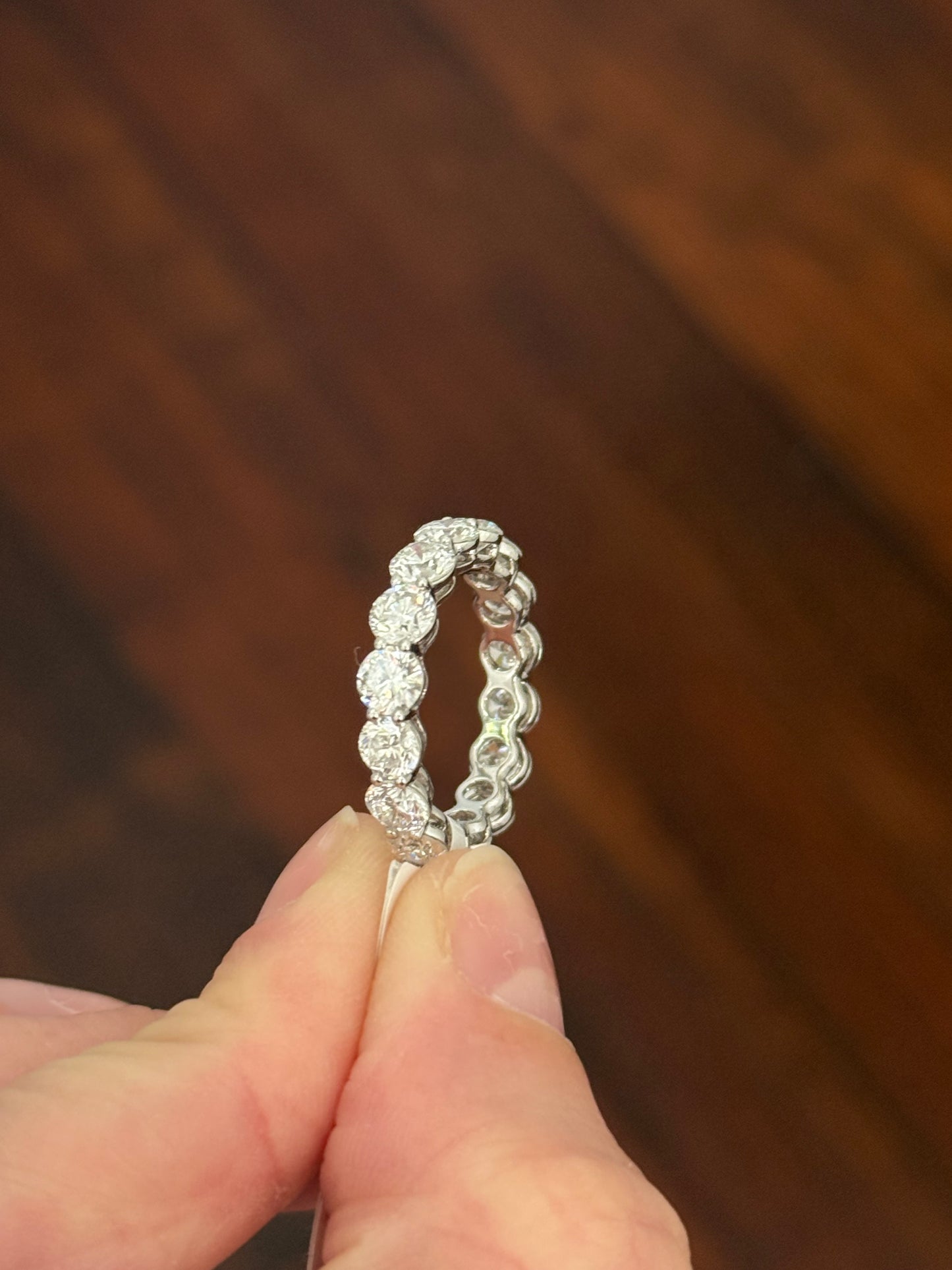 White gold 5.2ct lab diamond eternity band