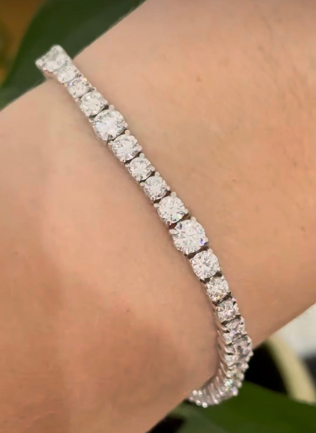 White gold 8.76ct lab diamond bracelet