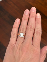 White gold lab diamond curved band