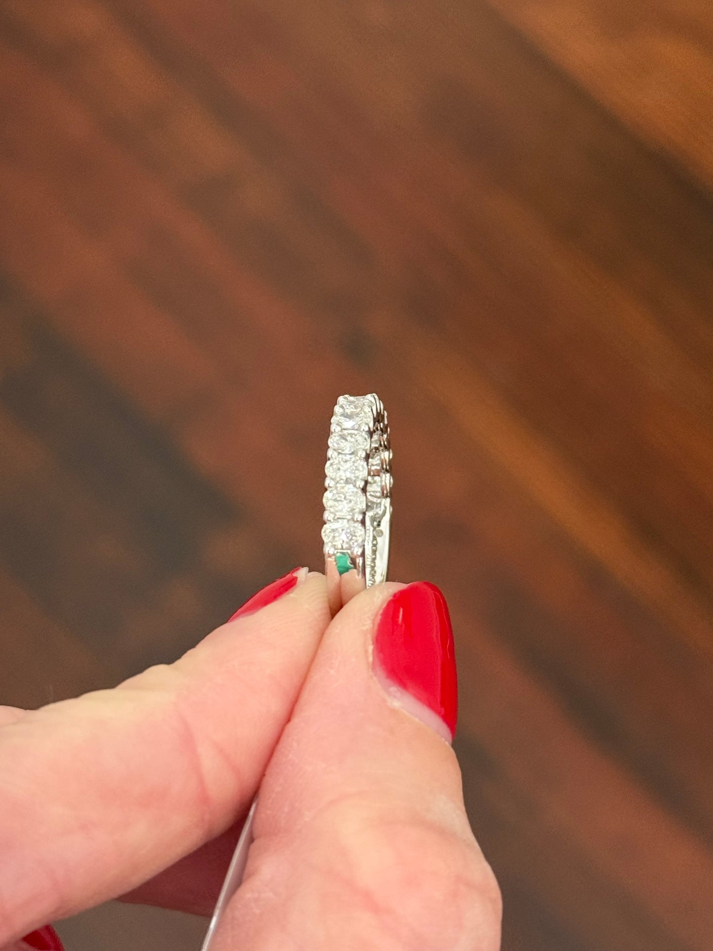 White gold 1.19ct oval lab diamond band