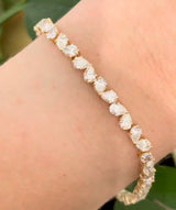 Yellow gold 8.41ct pear shape natural diamond bracelet