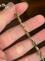 Yellow gold natural emerald and diamond bracelet